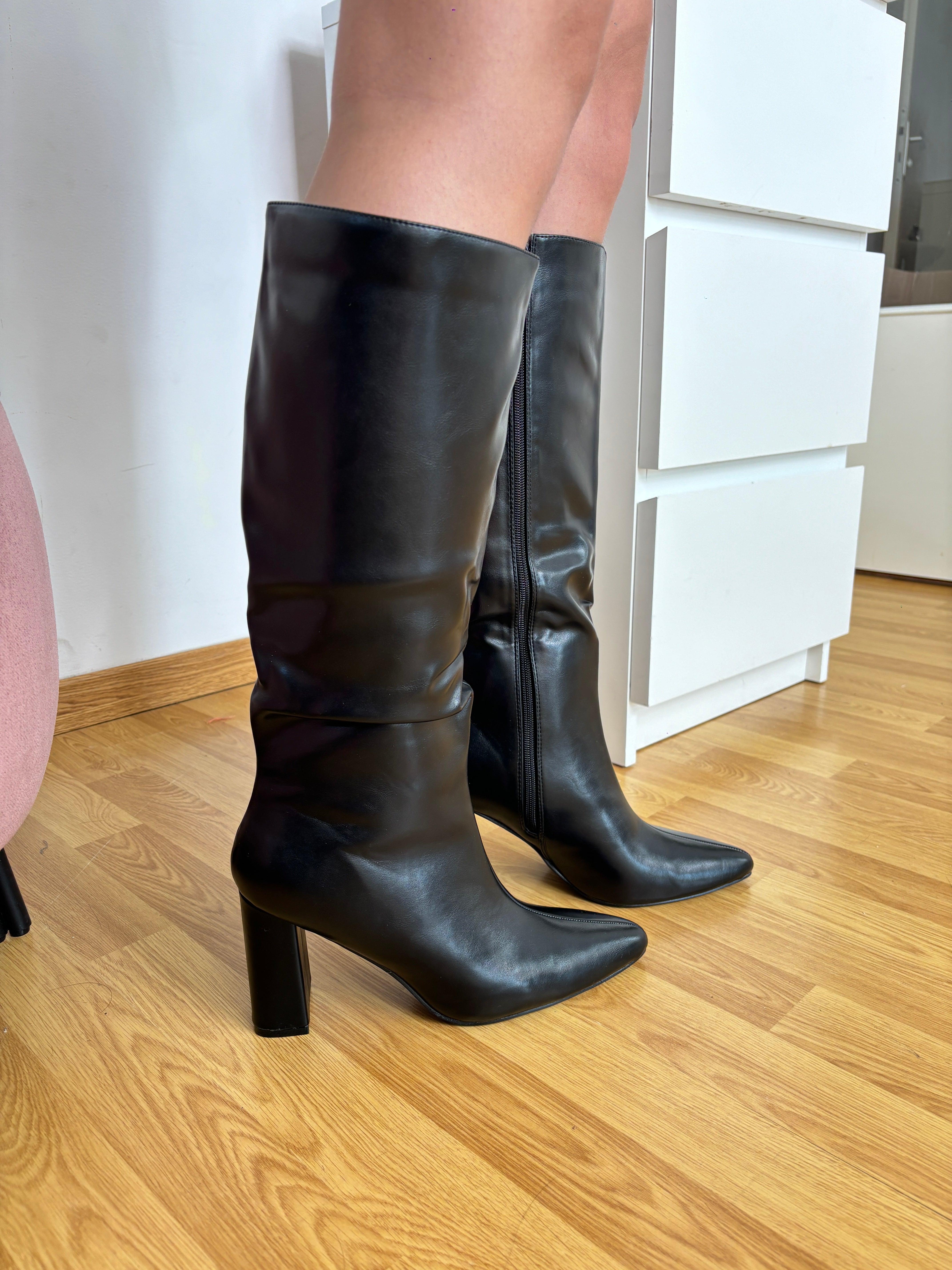 BOTTE À TALON MARINE NOIR