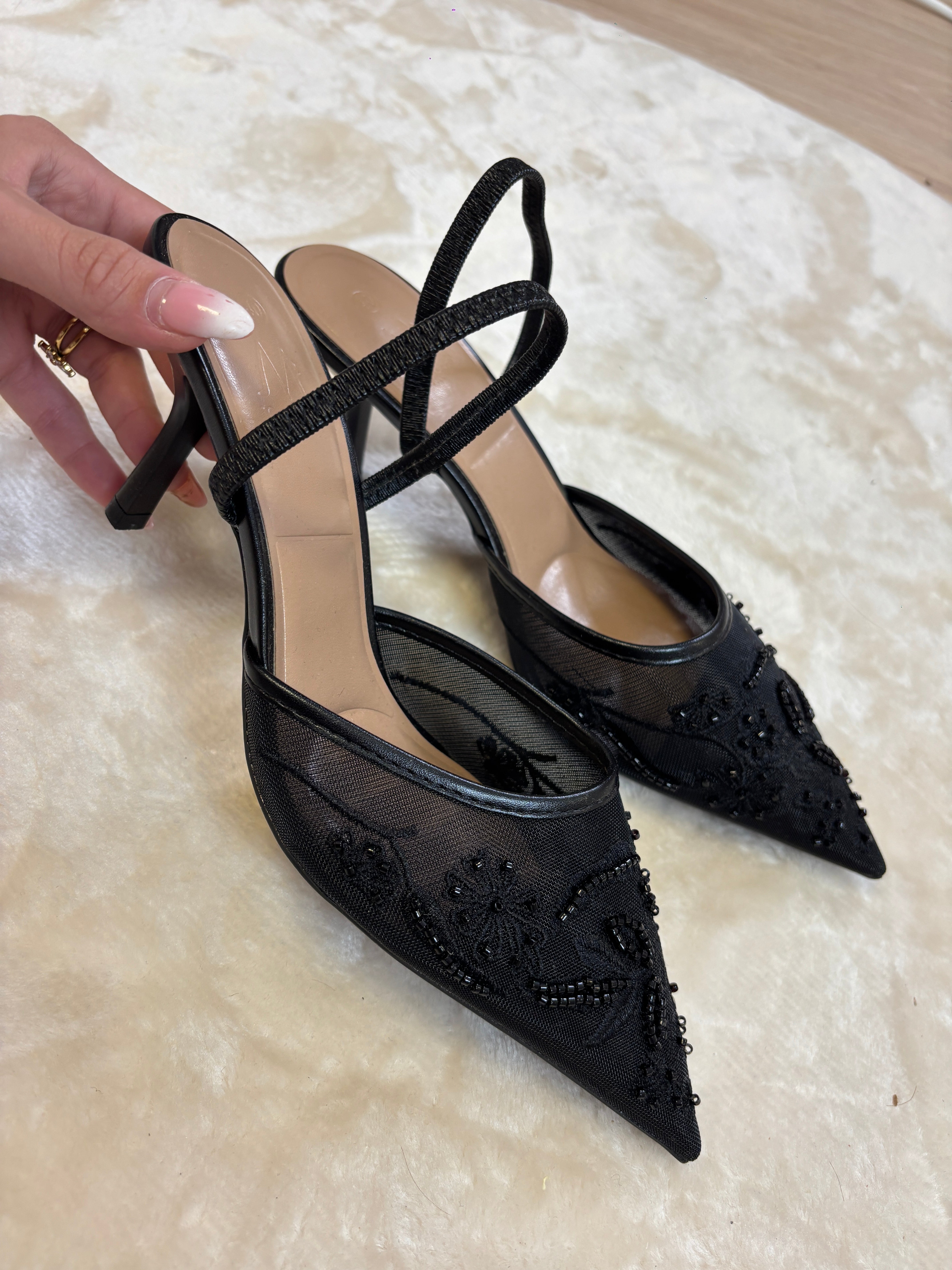 SANDALE TALON NOIR