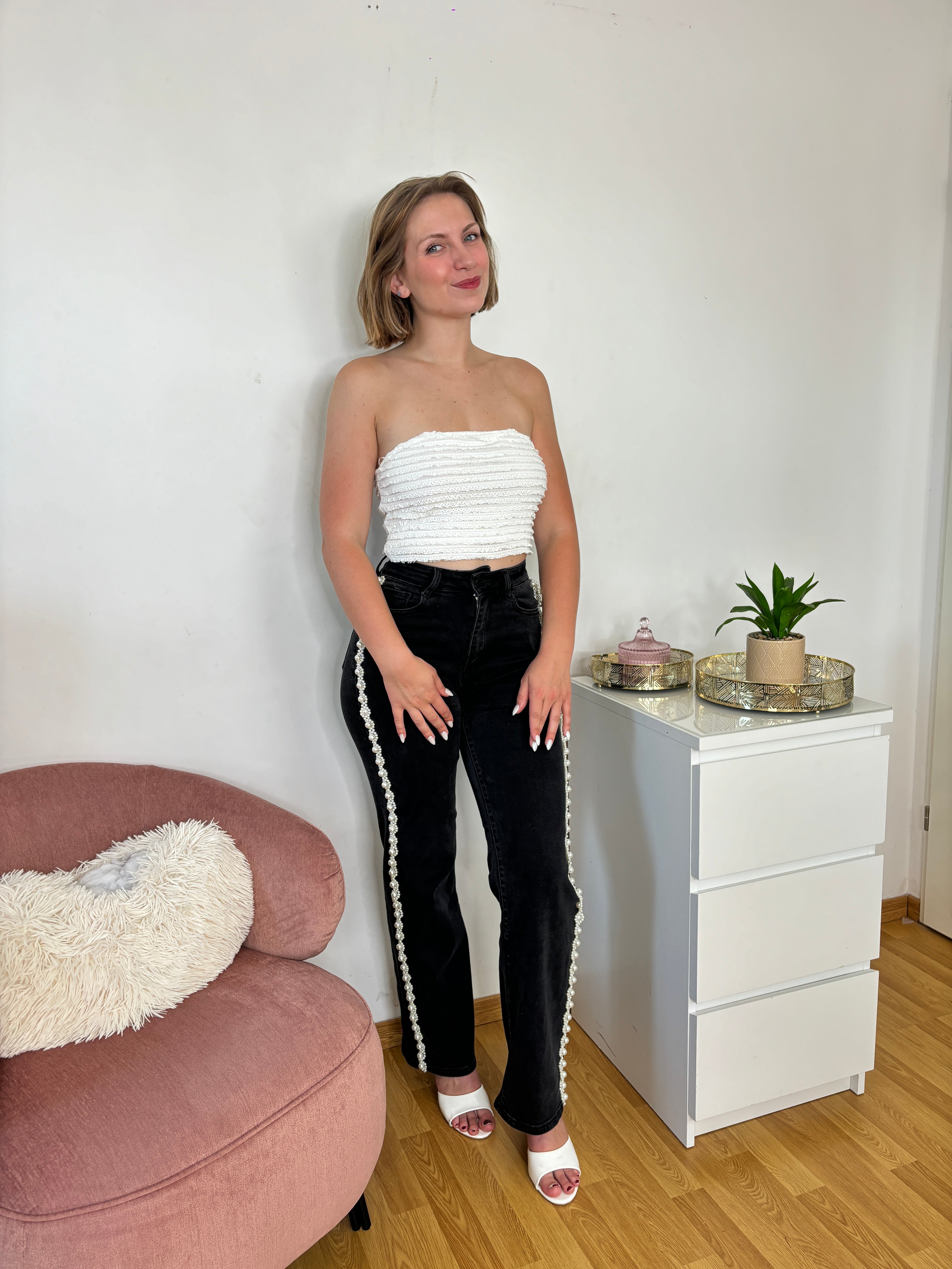 JEANS PERLE SANDRA NOIR
