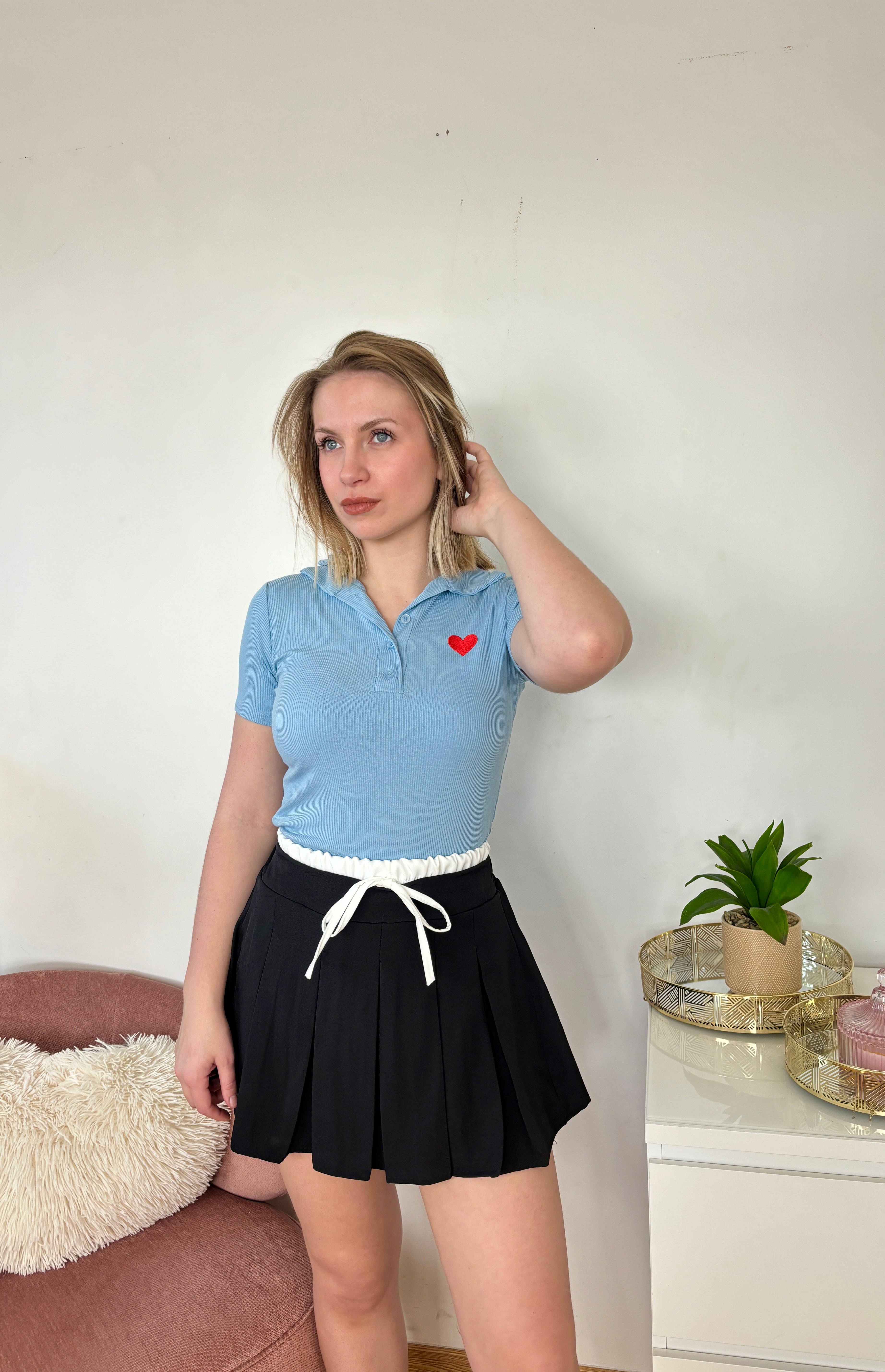 POLO COEUR BLEU CLAIR