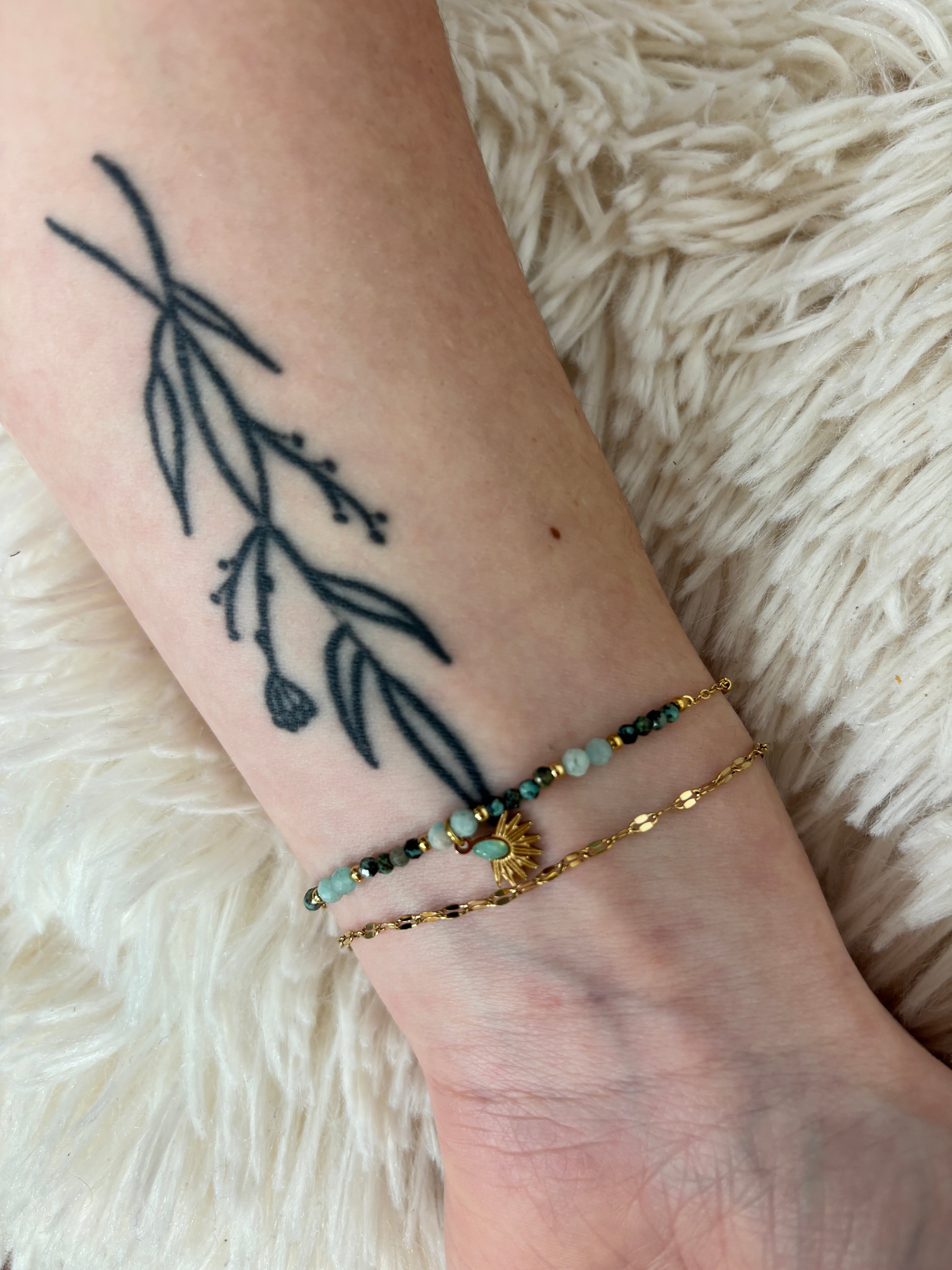 Bracelet double rang turquoise « Aurélia »