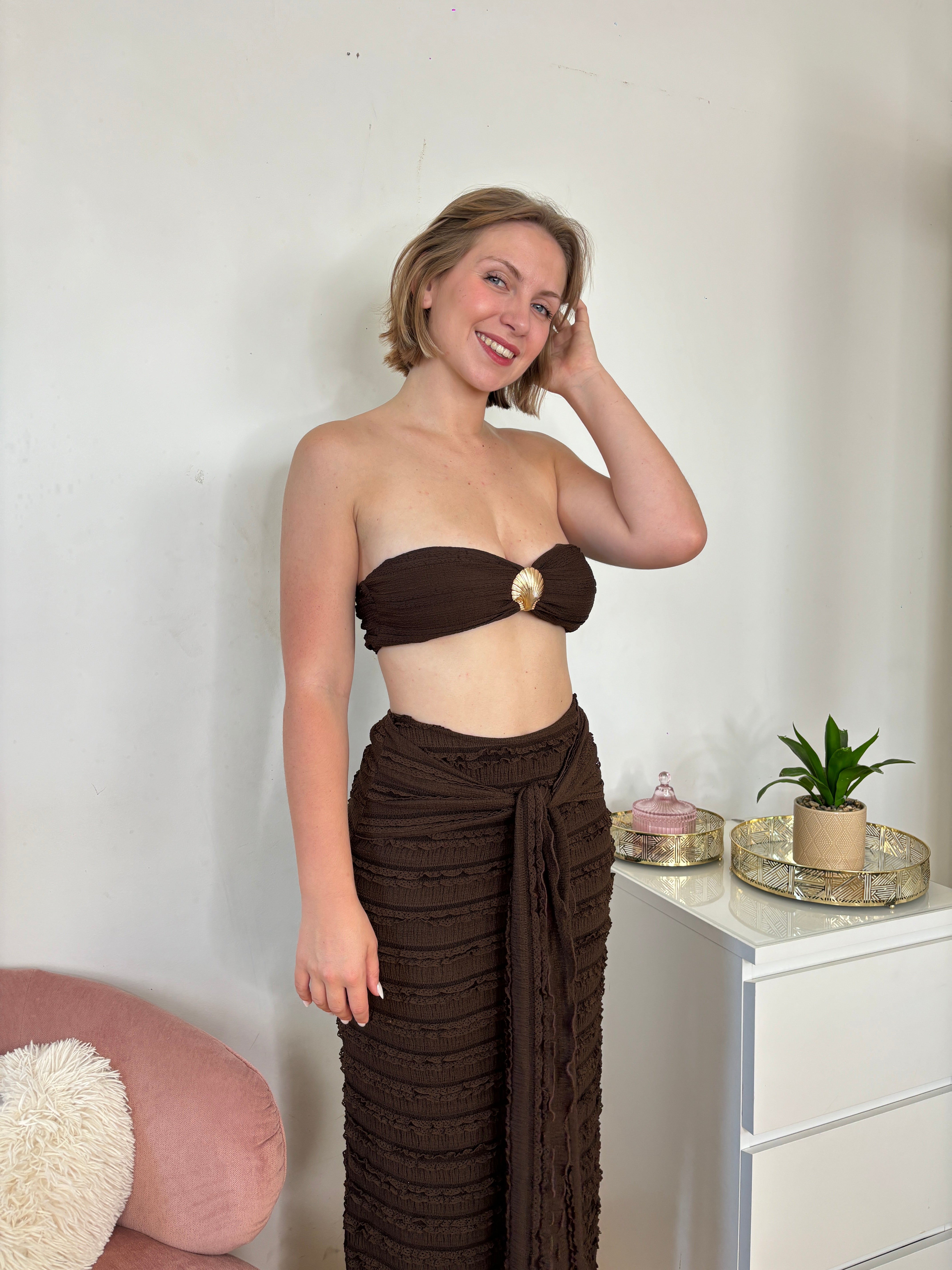 ENSEMBLE COQUILLAGE MARRON