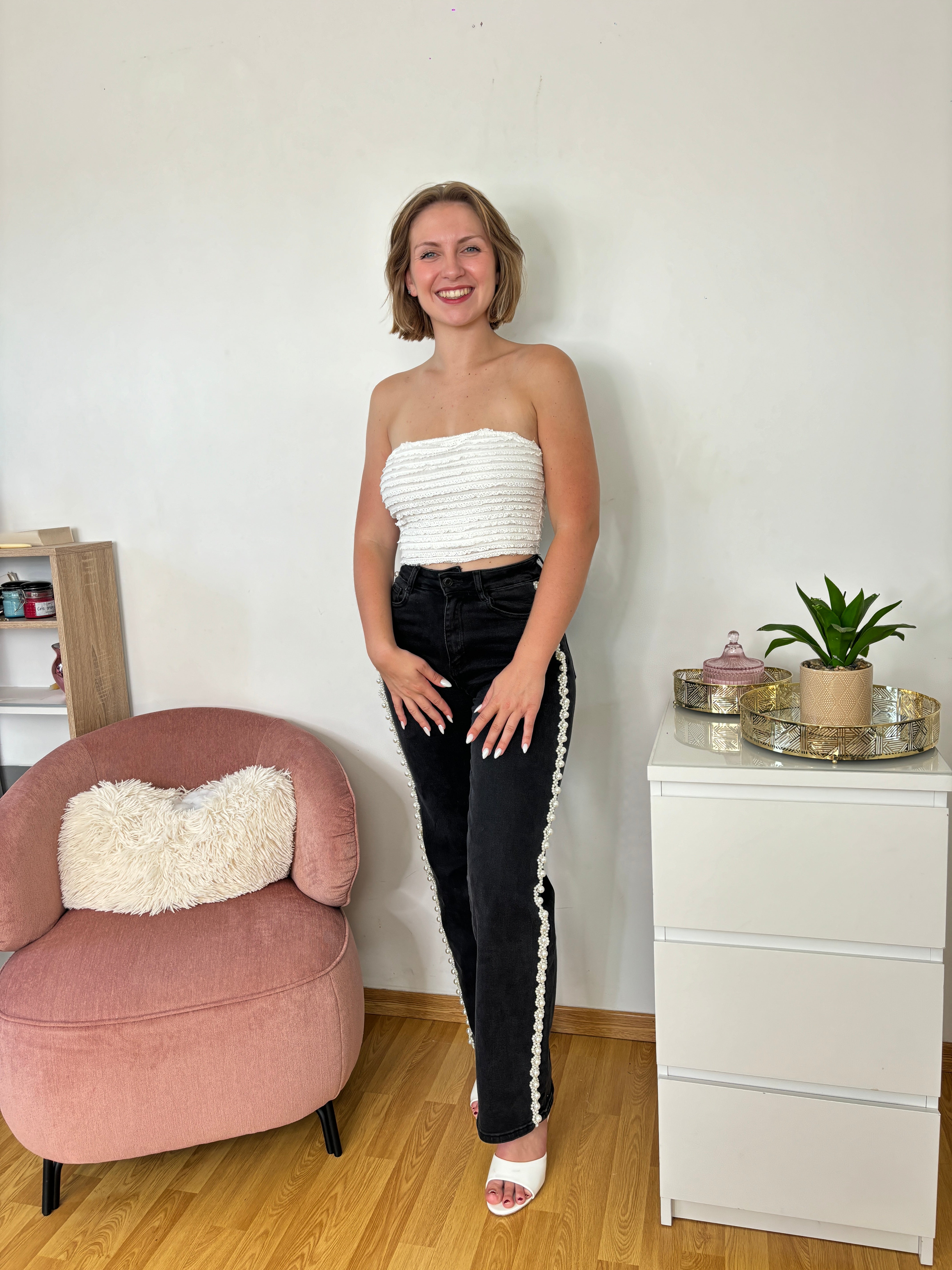 JEANS PERLE SANDRA NOIR