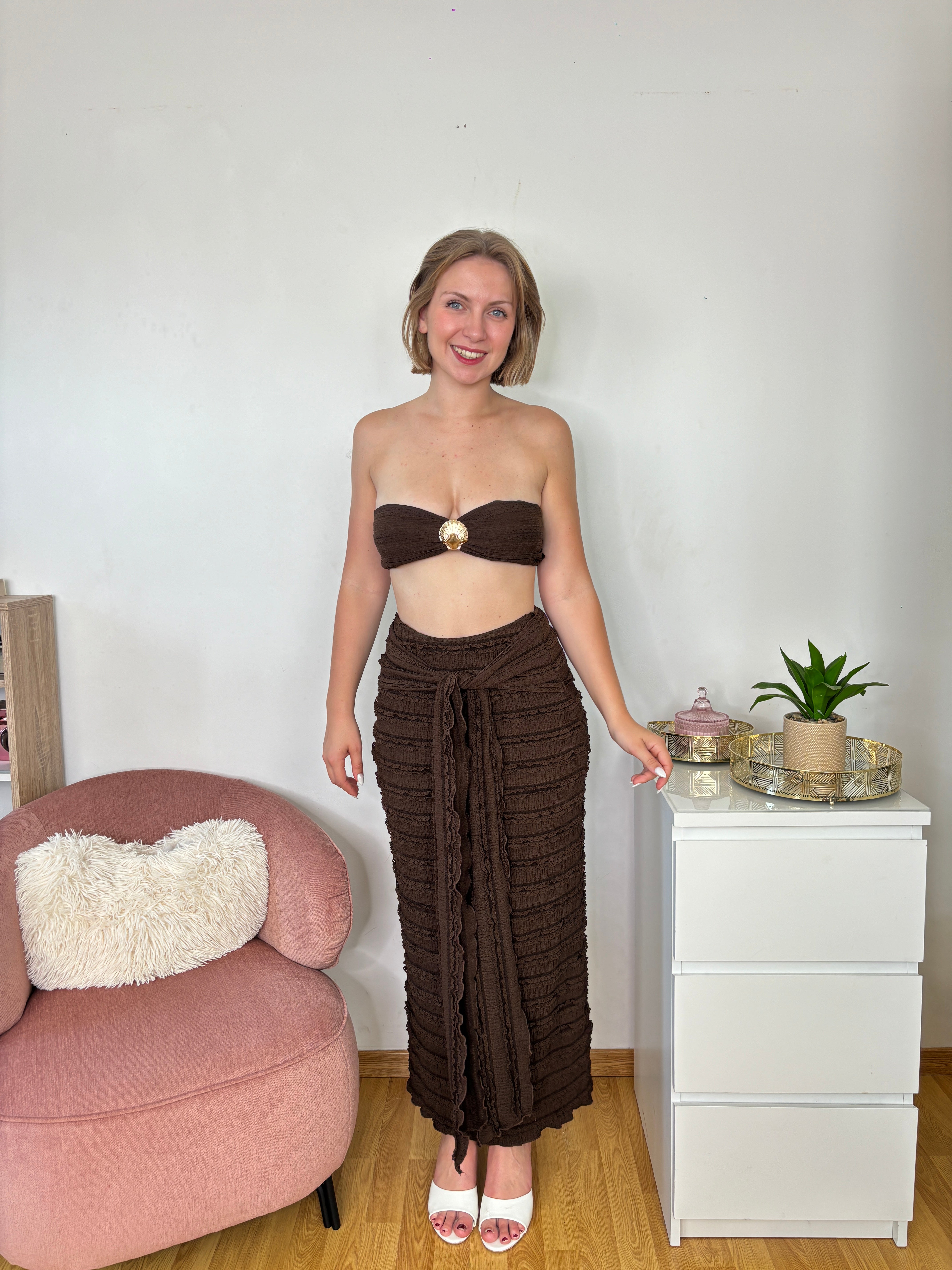 ENSEMBLE COQUILLAGE MARRON