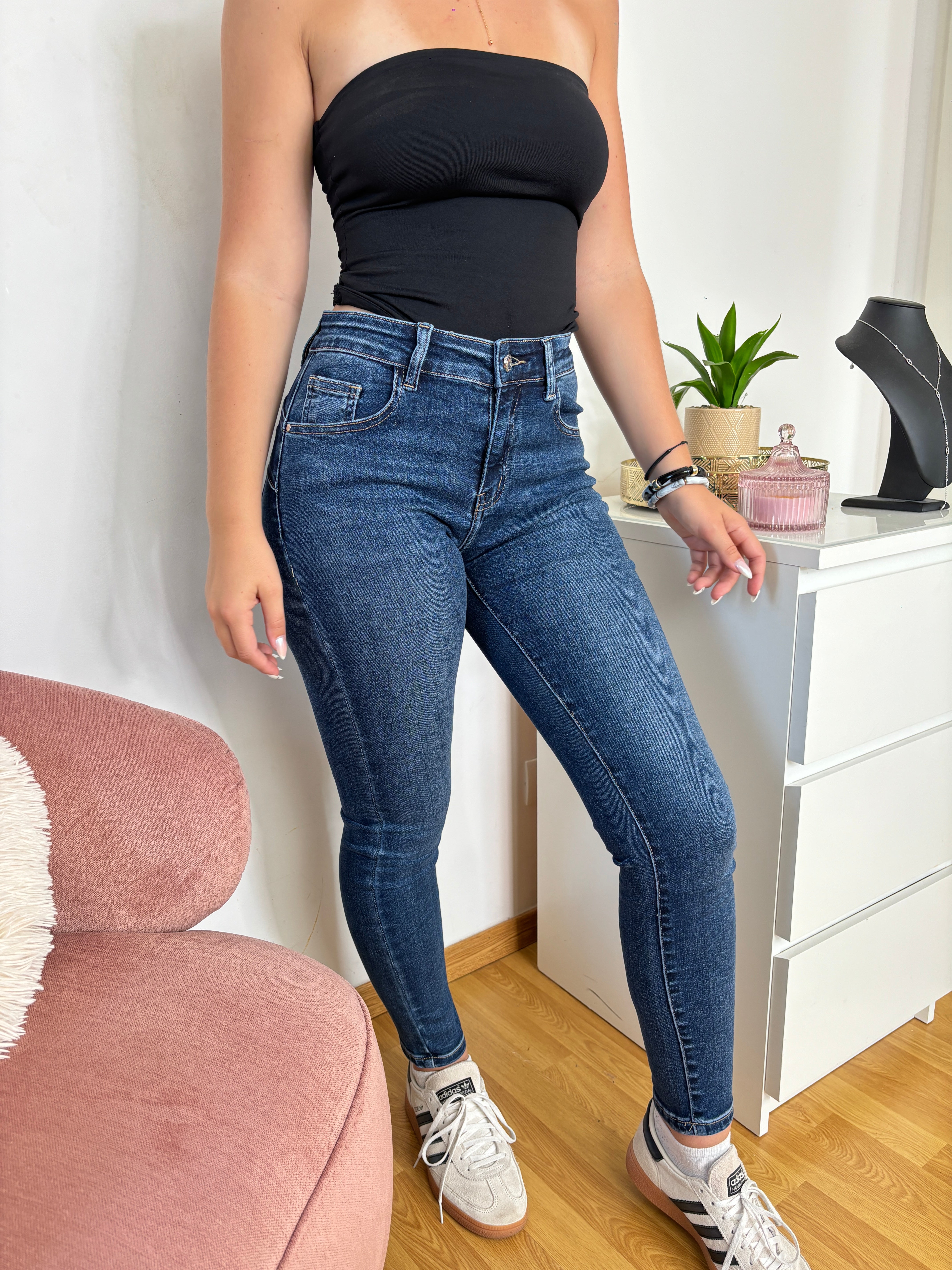 JEANS SKINNY BLEU BRUT