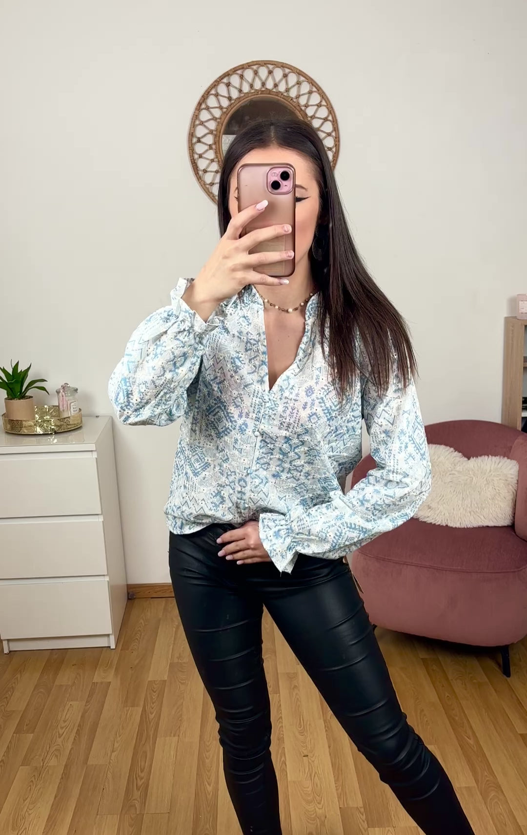 Chemise imprimée bleu “Léna”