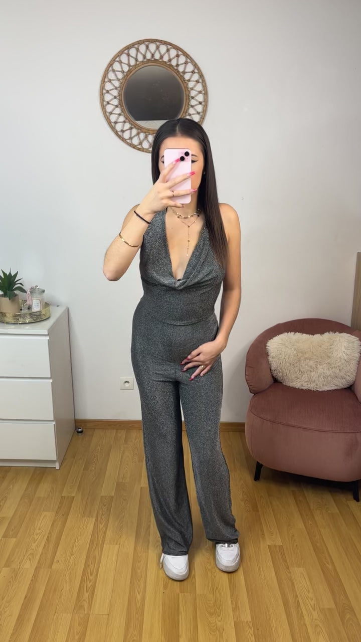 Combinaison pailleté argenté “Melina”