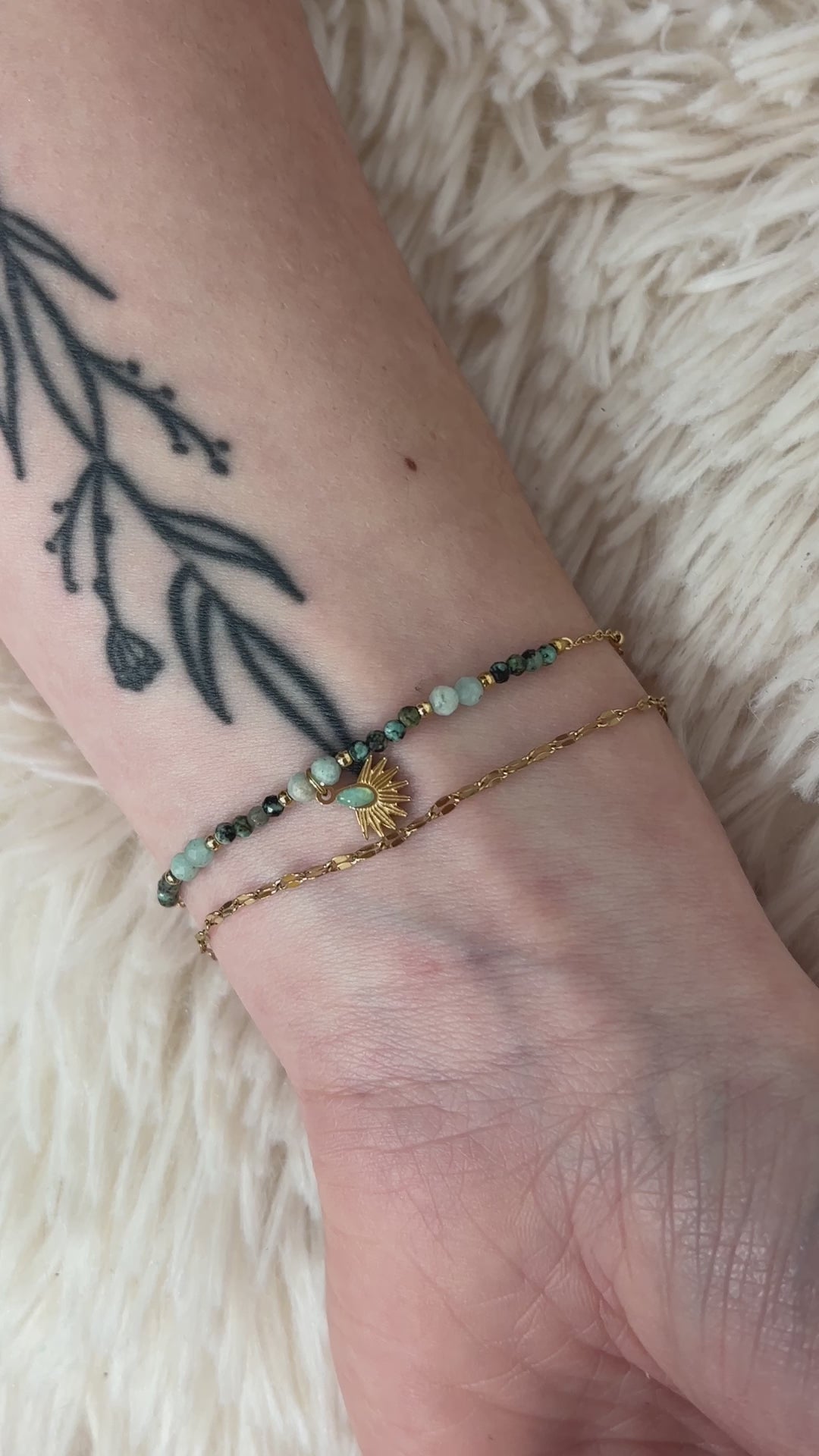 Bracelet double rang turquoise « Aurélia »